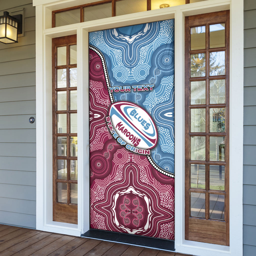 Personalised New South Wales And Queensland Door Cover Cockroaches With Frogs Aboriginal Art