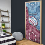 Personalised New South Wales And Queensland Door Cover Cockroaches With Frogs Aboriginal Art
