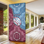 Personalised New South Wales And Queensland Door Cover Cockroaches With Frogs Aboriginal Art