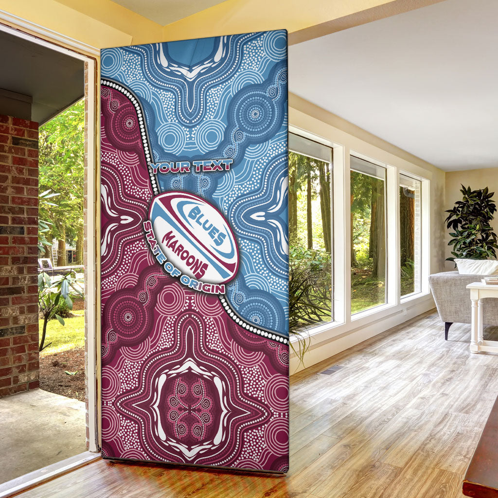 Personalised New South Wales And Queensland Door Cover Cockroaches With Frogs Aboriginal Art