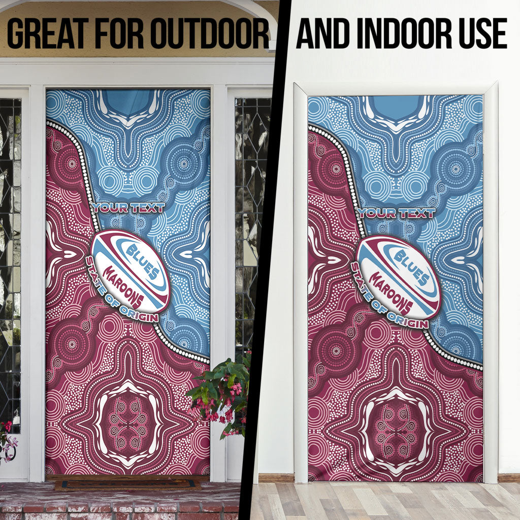 Personalised New South Wales And Queensland Door Cover Cockroaches With Frogs Aboriginal Art