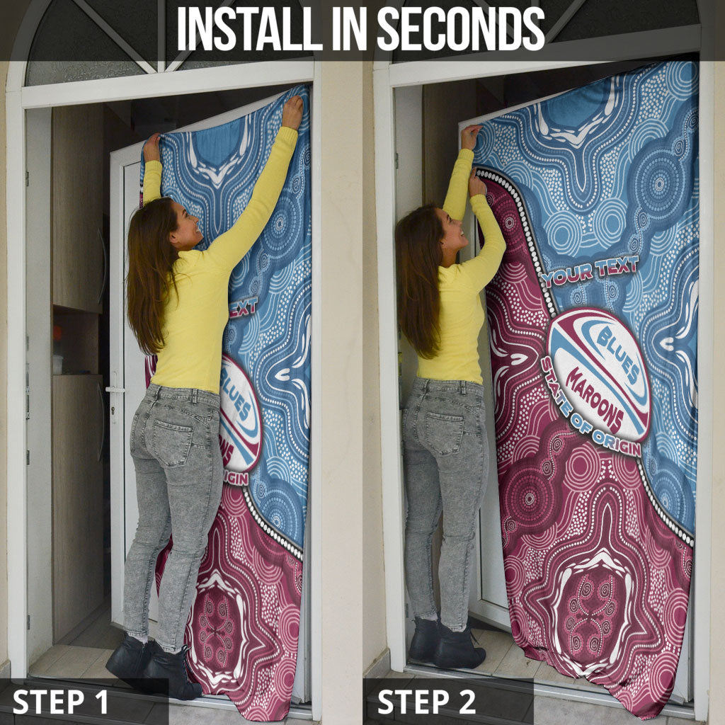 Personalised New South Wales And Queensland Door Cover Cockroaches With Frogs Aboriginal Art