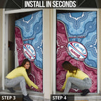 Personalised New South Wales And Queensland Door Cover Cockroaches With Frogs Aboriginal Art