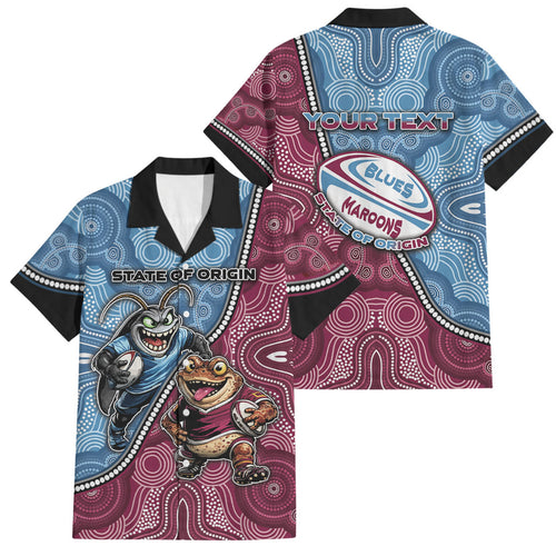 Personalised New South Wales And Queensland Family Matching Mermaid Dress and Hawaiian Shirt Cockroaches With Frogs Aboriginal Art