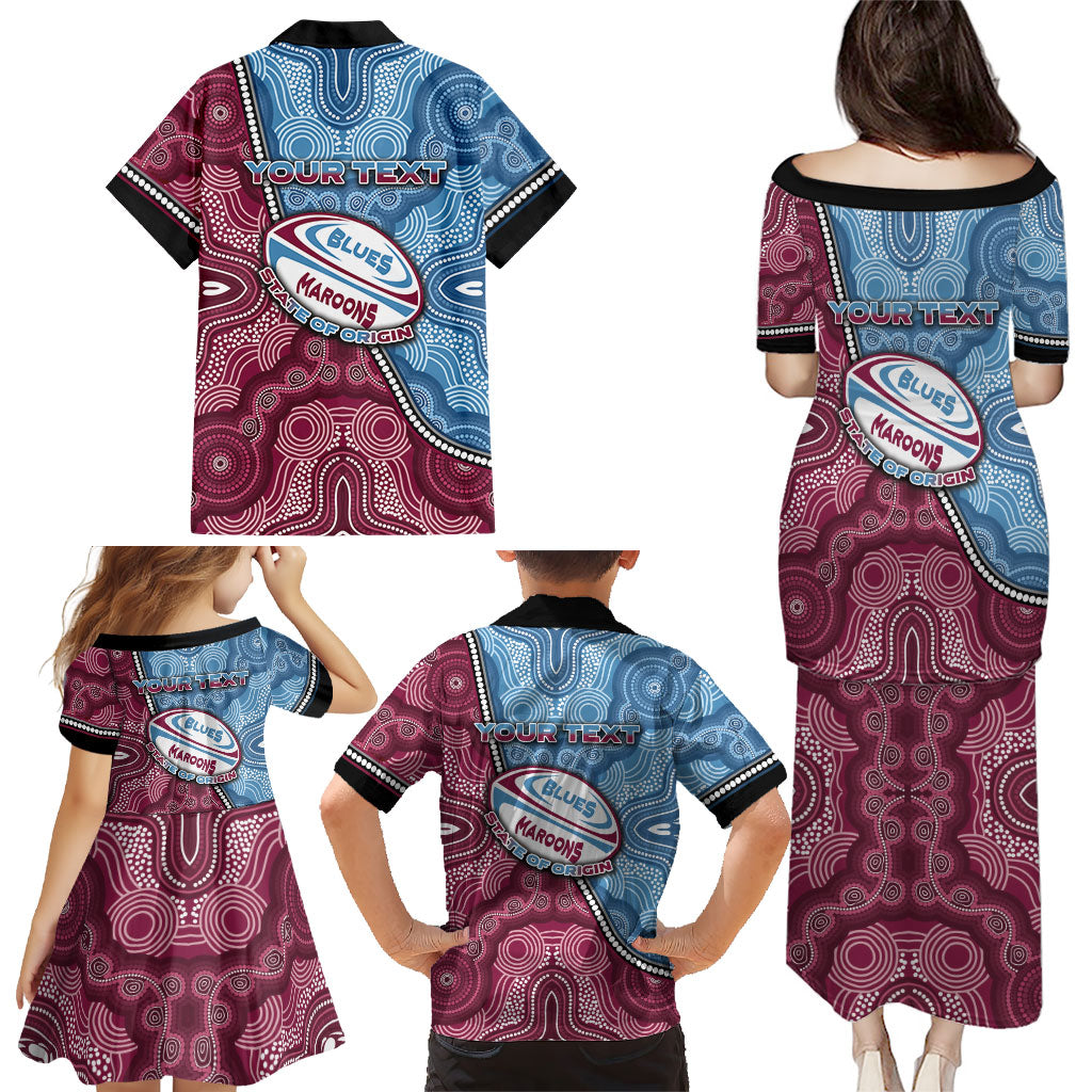 Personalised New South Wales And Queensland Family Matching Puletasi and Hawaiian Shirt Cockroaches With Frogs Aboriginal Art