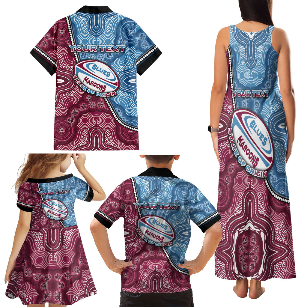 Personalised New South Wales And Queensland Family Matching Tank Maxi Dress and Hawaiian Shirt Cockroaches With Frogs Aboriginal Art