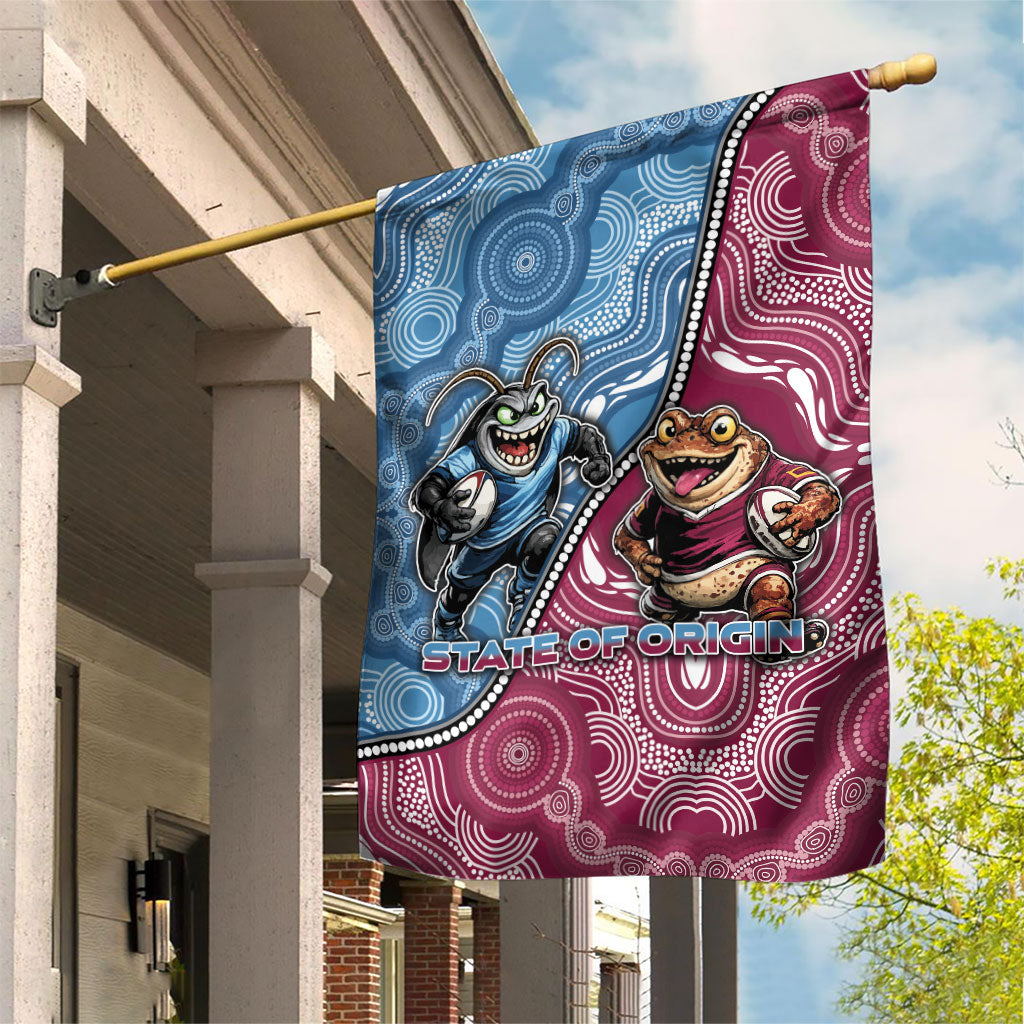 New South Wales And Queensland Garden Flag Cockroaches With Frogs Aboriginal Art