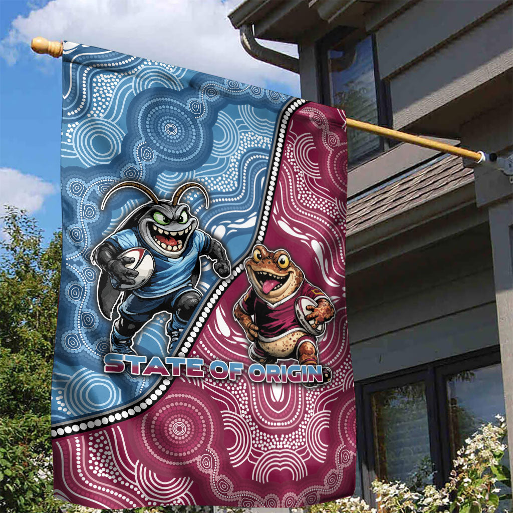 New South Wales And Queensland Garden Flag Cockroaches With Frogs Aboriginal Art