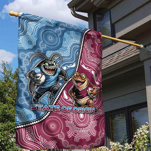 New South Wales And Queensland Garden Flag Cockroaches With Frogs Aboriginal Art
