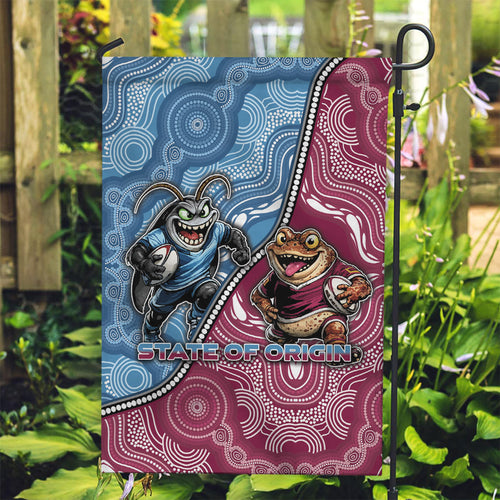 New South Wales And Queensland Garden Flag Cockroaches With Frogs Aboriginal Art