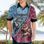 Personalised New South Wales And Queensland Hawaiian Shirt Cockroaches With Frogs Aboriginal Art