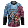 Personalised New South Wales And Queensland Hockey Jersey Cockroaches With Frogs Aboriginal Art