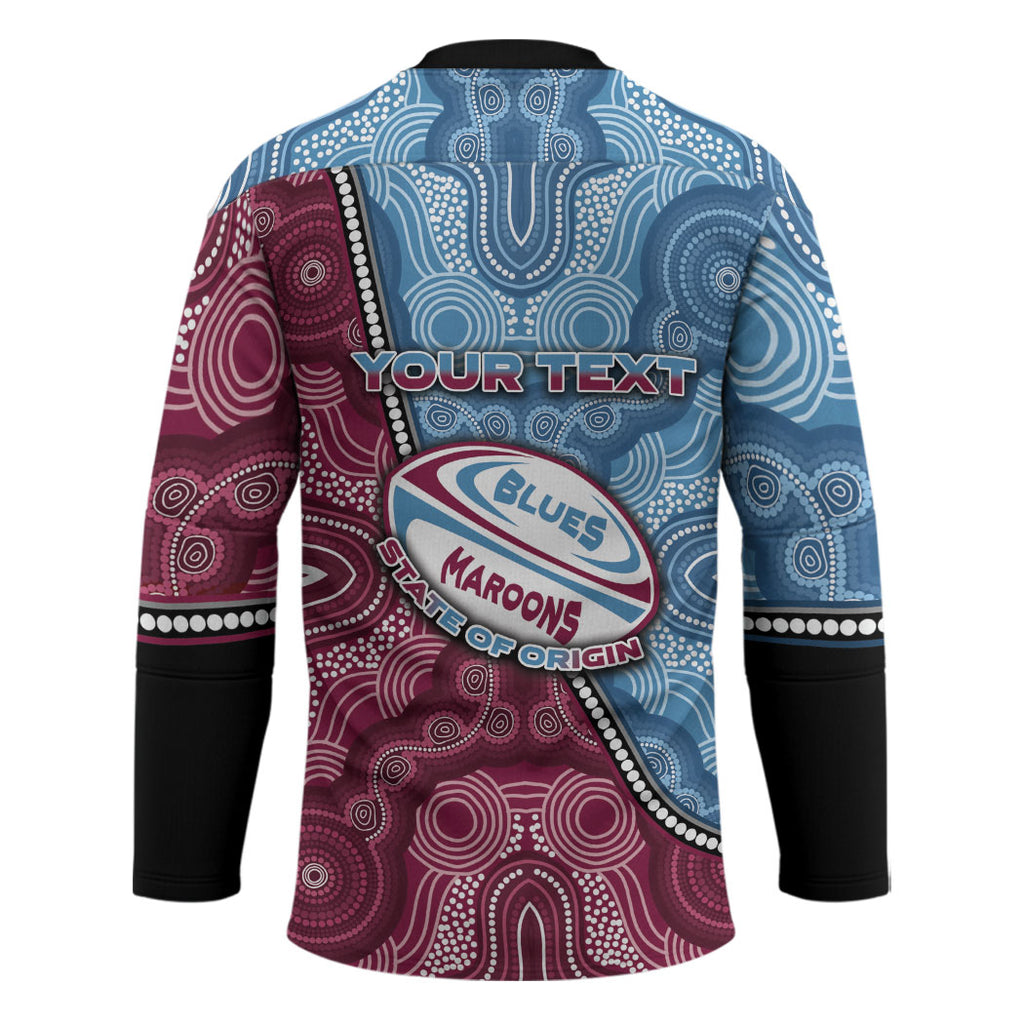 Personalised New South Wales And Queensland Hockey Jersey Cockroaches With Frogs Aboriginal Art