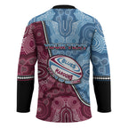 Personalised New South Wales And Queensland Hockey Jersey Cockroaches With Frogs Aboriginal Art