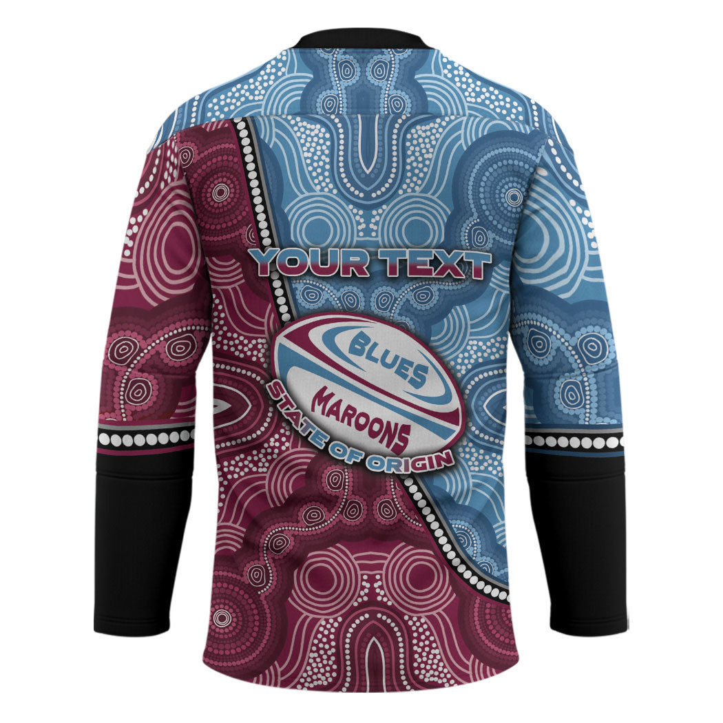Personalised New South Wales And Queensland Hockey Jersey Cockroaches With Frogs Aboriginal Art