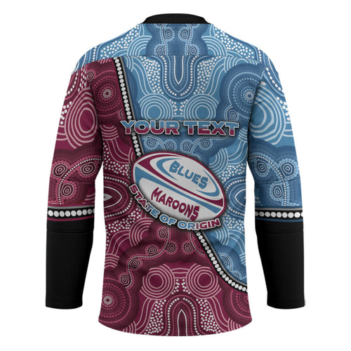 Personalised New South Wales And Queensland Hockey Jersey Cockroaches With Frogs Aboriginal Art