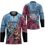 Personalised New South Wales And Queensland Hockey Jersey Cockroaches With Frogs Aboriginal Art