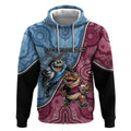 Personalised New South Wales And Queensland Hoodie Cockroaches With Frogs Aboriginal Art