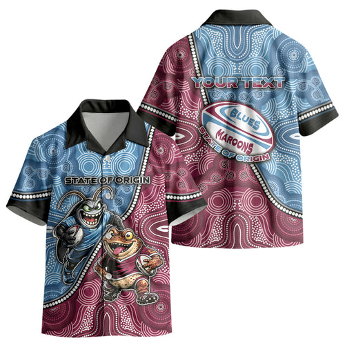 Personalised New South Wales And Queensland Kid Hawaiian Shirt Cockroaches With Frogs Aboriginal Art DT05