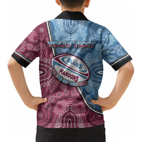 Personalised New South Wales And Queensland Kid Hawaiian Shirt Cockroaches With Frogs Aboriginal Art DT05