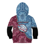 Personalised New South Wales And Queensland Kid Hoodie Cockroaches With Frogs Aboriginal Art