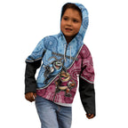 Personalised New South Wales And Queensland Kid Hoodie Cockroaches With Frogs Aboriginal Art