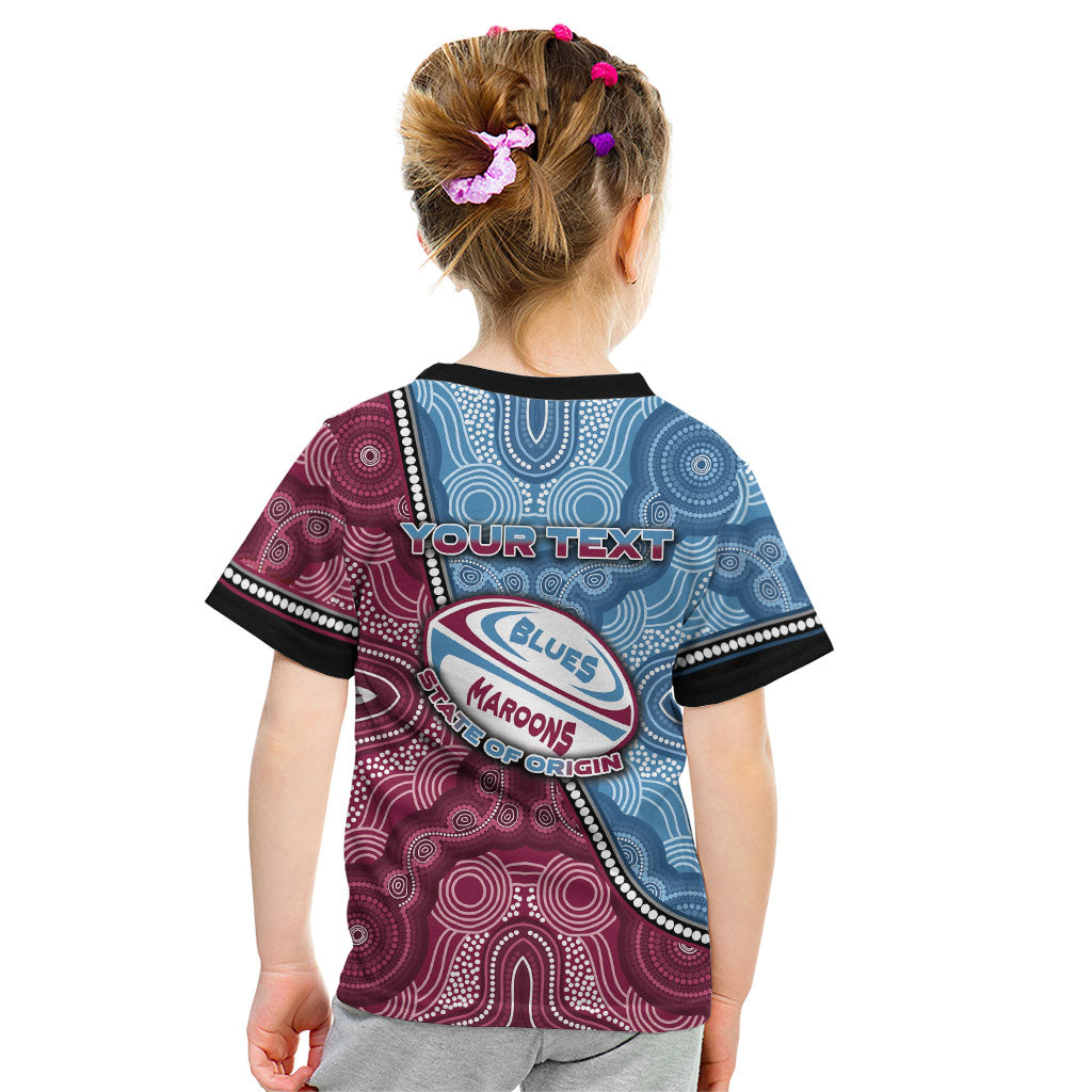 Personalised New South Wales And Queensland Kid T Shirt Cockroaches With Frogs Aboriginal Art