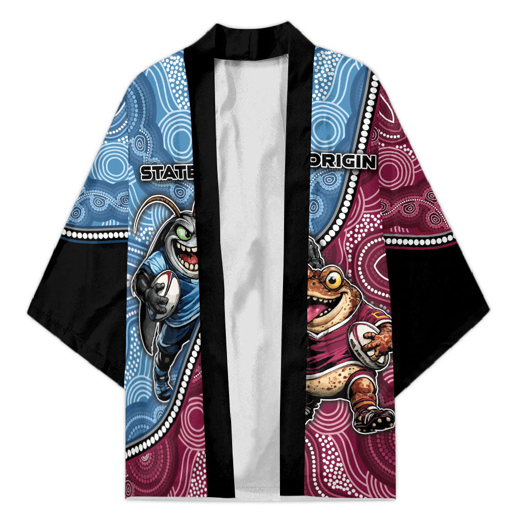 Personalised New South Wales And Queensland Kimono Cockroaches With Frogs Aboriginal Art