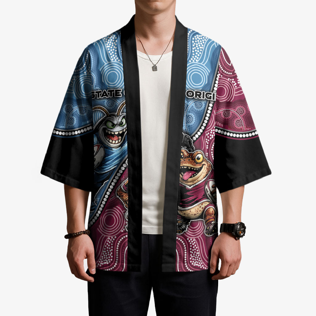 Personalised New South Wales And Queensland Kimono Cockroaches With Frogs Aboriginal Art