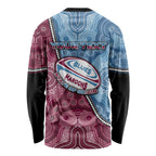 Personalised New South Wales And Queensland Long Sleeve Shirt Cockroaches With Frogs Aboriginal Art