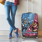 New South Wales And Queensland Luggage Cover Cockroaches With Frogs Aboriginal Art