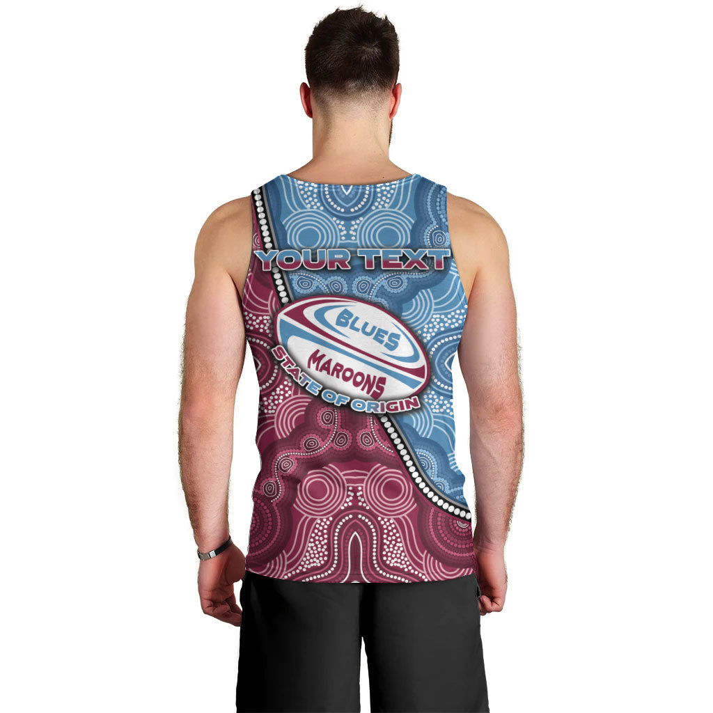 Personalised New South Wales And Queensland Men Tank Top Cockroaches With Frogs Aboriginal Art