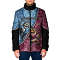 Personalised New South Wales And Queensland Padded Jacket Cockroaches With Frogs Aboriginal Art