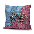 New South Wales And Queensland Pillow Cover Cockroaches With Frogs Aboriginal Art