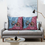 New South Wales And Queensland Pillow Cover Cockroaches With Frogs Aboriginal Art