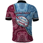 Personalised New South Wales And Queensland Polo Shirt Cockroaches With Frogs Aboriginal Art
