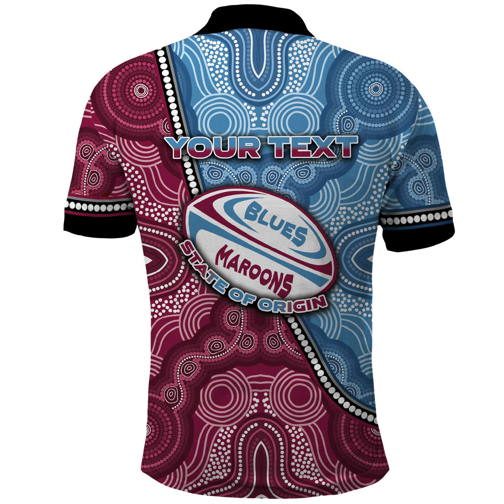 Personalised New South Wales And Queensland Polo Shirt Cockroaches With Frogs Aboriginal Art