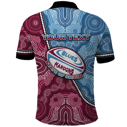 Personalised New South Wales And Queensland Polo Shirt Cockroaches With Frogs Aboriginal Art