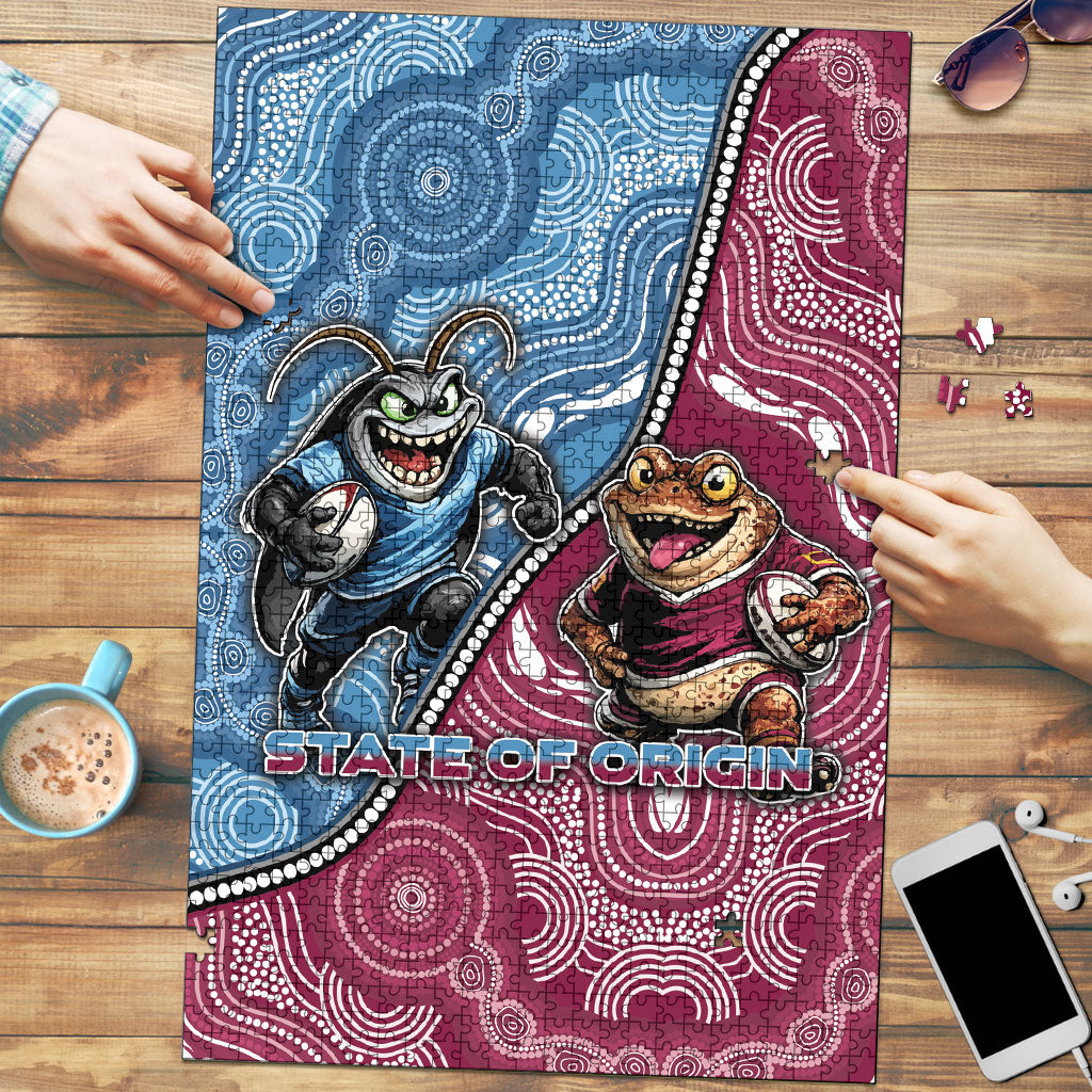 New South Wales And Queensland Puzzle Cockroaches With Frogs Aboriginal Art