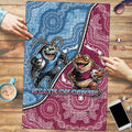 New South Wales And Queensland Puzzle Cockroaches With Frogs Aboriginal Art
