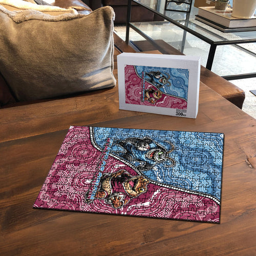 New South Wales And Queensland Puzzle Cockroaches With Frogs Aboriginal Art