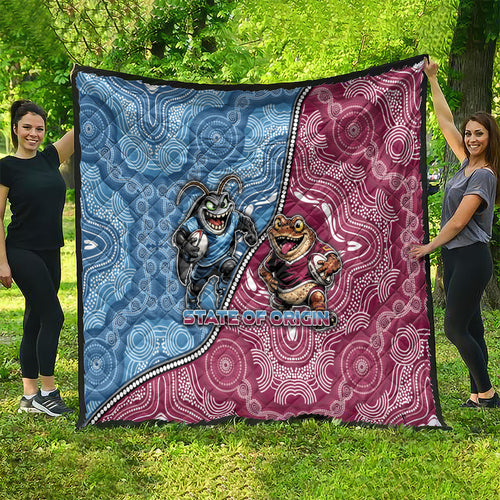 New South Wales And Queensland Quilt Cockroaches With Frogs Aboriginal Art