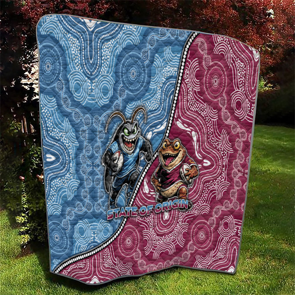New South Wales And Queensland Quilt Cockroaches With Frogs Aboriginal Art