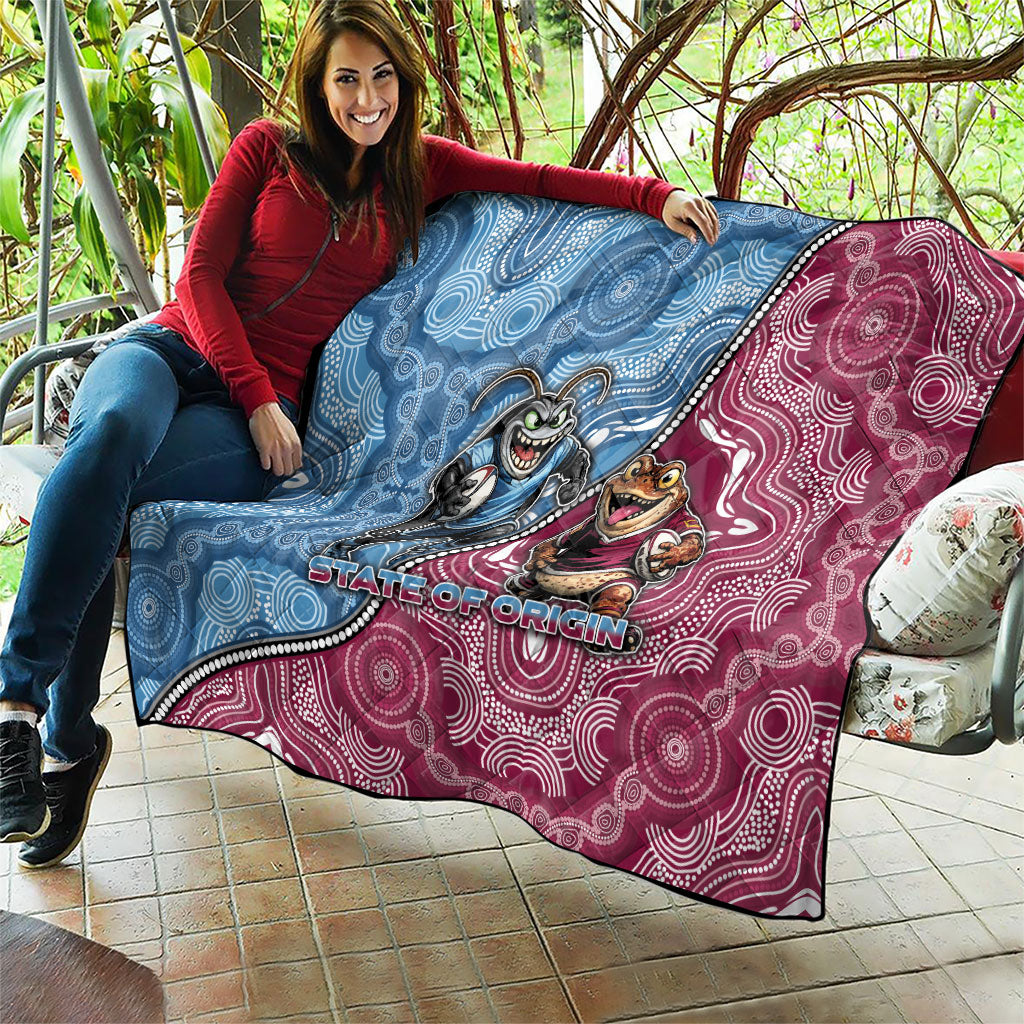 New South Wales And Queensland Quilt Cockroaches With Frogs Aboriginal Art
