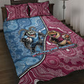 New South Wales And Queensland Quilt Bed Set Cockroaches With Frogs Aboriginal Art