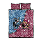 New South Wales And Queensland Quilt Bed Set Cockroaches With Frogs Aboriginal Art