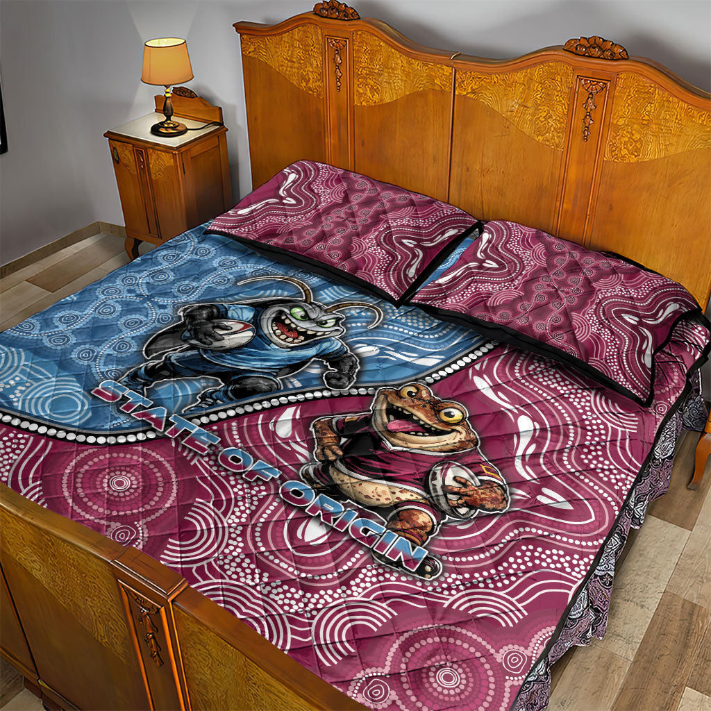 New South Wales And Queensland Quilt Bed Set Cockroaches With Frogs Aboriginal Art