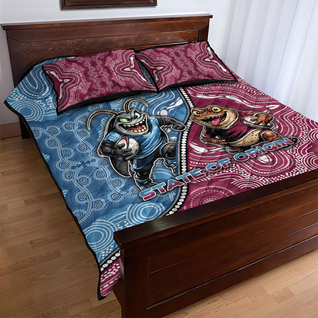New South Wales And Queensland Quilt Bed Set Cockroaches With Frogs Aboriginal Art