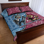 New South Wales And Queensland Quilt Bed Set Cockroaches With Frogs Aboriginal Art