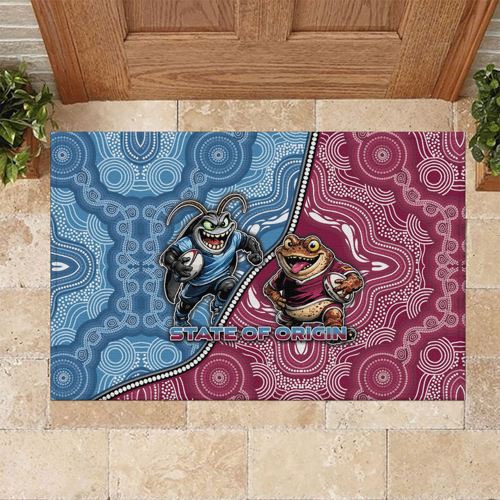 New South Wales And Queensland Rubber Doormat Cockroaches With Frogs Aboriginal Art